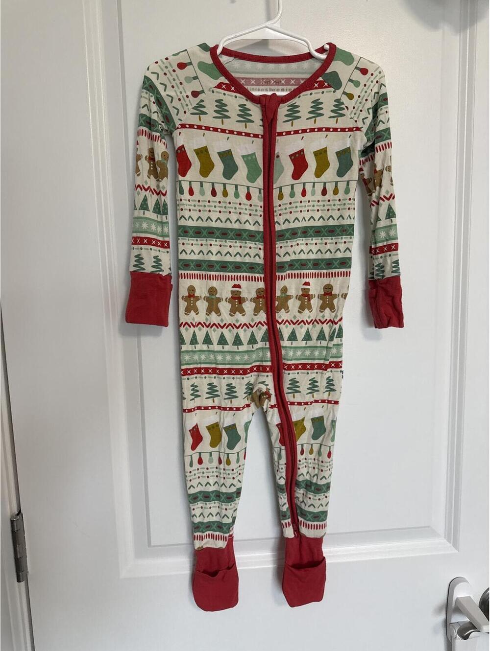 Little sleepies 12-18 Months Holiday Themed Footed Pajamas